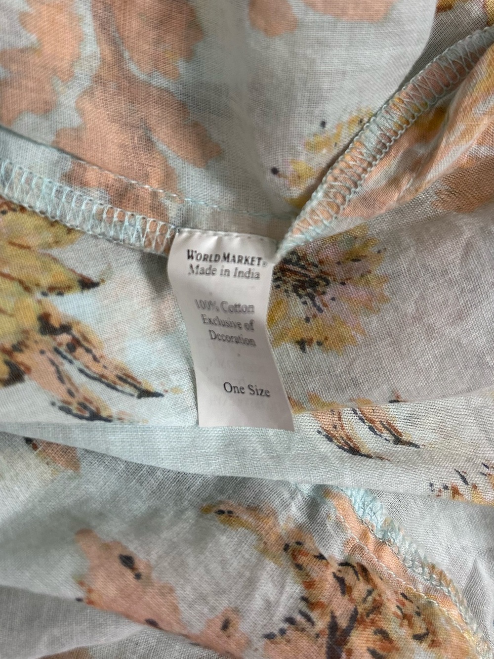 World Market Pale Blue Pastel Floral 100% Cotton Robe - Picture 10 of 10